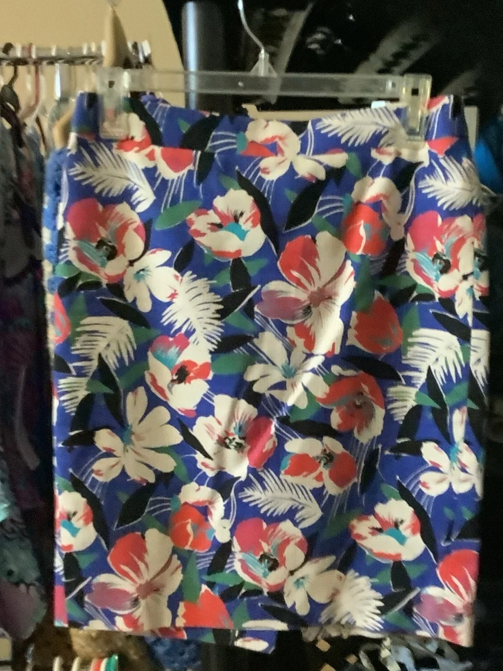 J. Crew Blue Floral Pencil Skirt